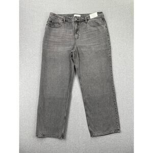 Abercrombie & Fitch High Rise Loose Jeans Womens 34 / 18 Dark Gray Baggy Denim